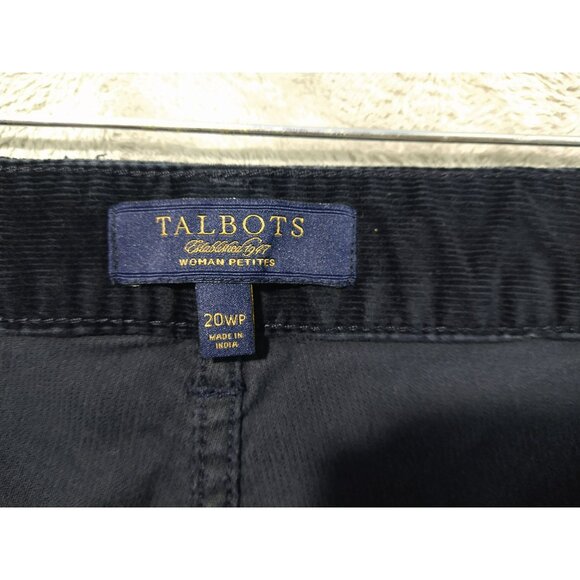 Talbots Pants Womens 18W Petite Black Corduroy Signature Boot Mid Rise Stretch - Picture 7 of 10